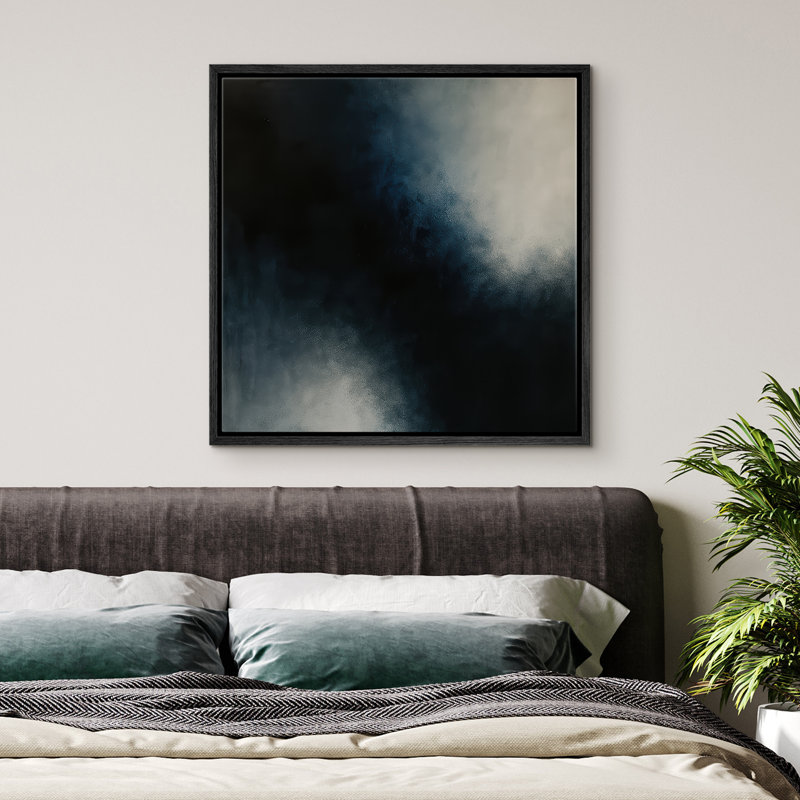 Reproduction d'art abstrait sur toile encadrée pour décoration intérieure moderne, H 24 po x l 24 po, Noir
