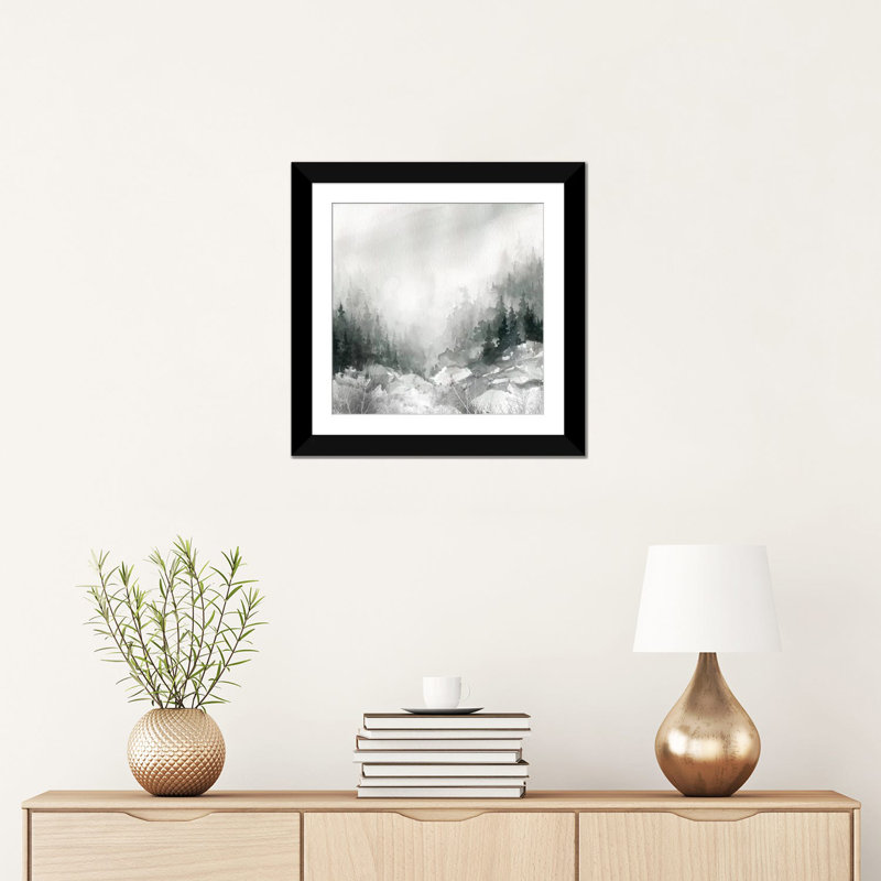 "crépuscule" sur la toile, impression sur toile, H 16 po x l 16 po x P 1 po, Papier beaux-arts encadré noir, Blanc