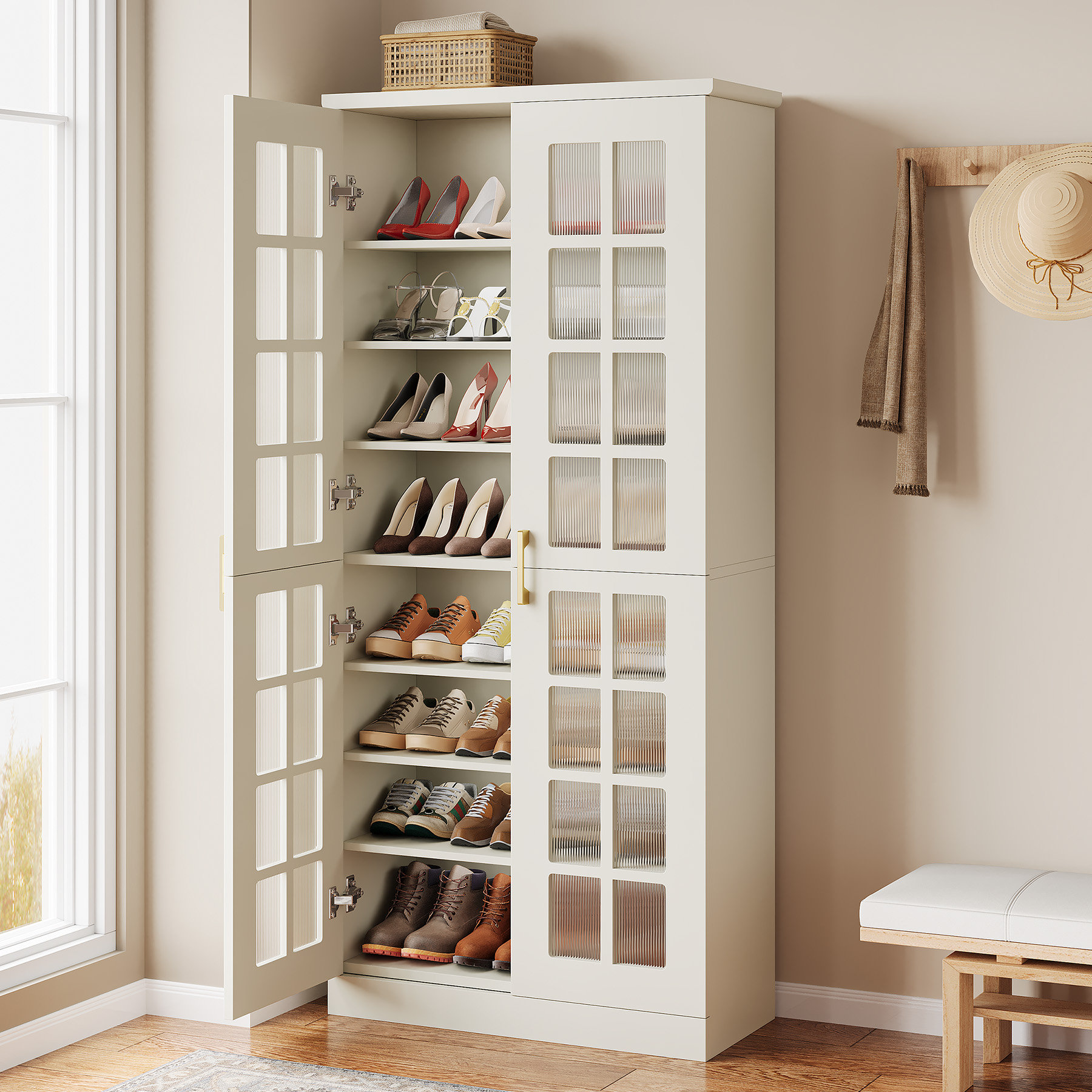 Shoe Collection Large Shoe Closet Hokku Designs 71'' Tall Shoe