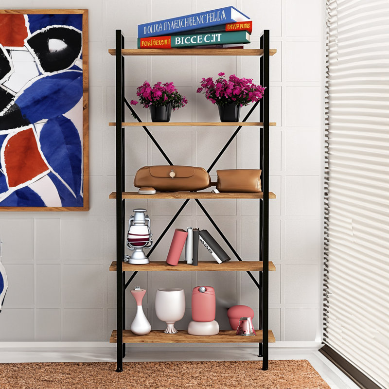 Walnut Black Bookshelf