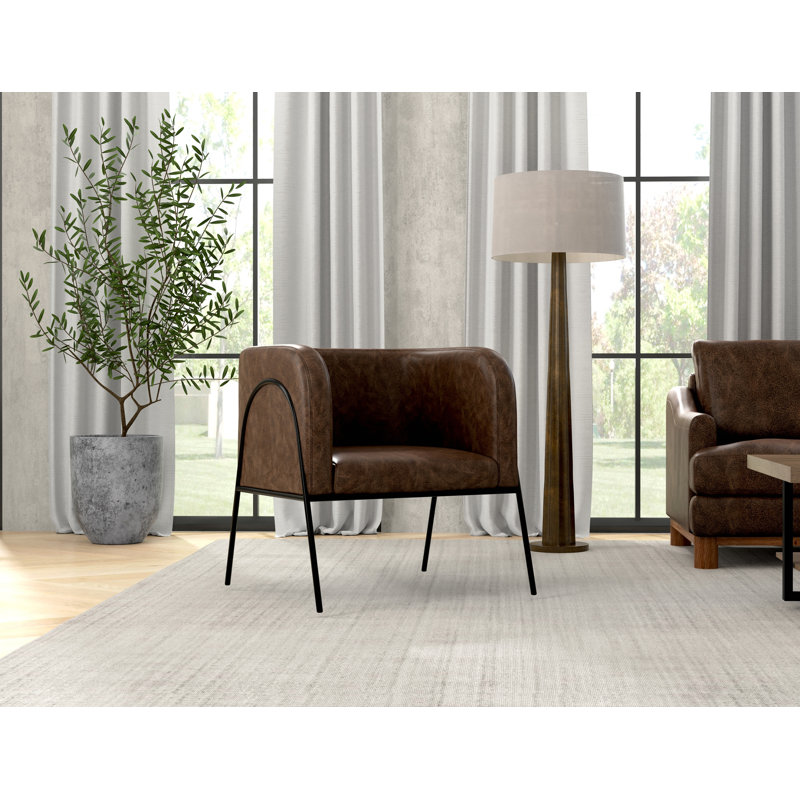 Fauteuil Thurmond, Similicuir hickory