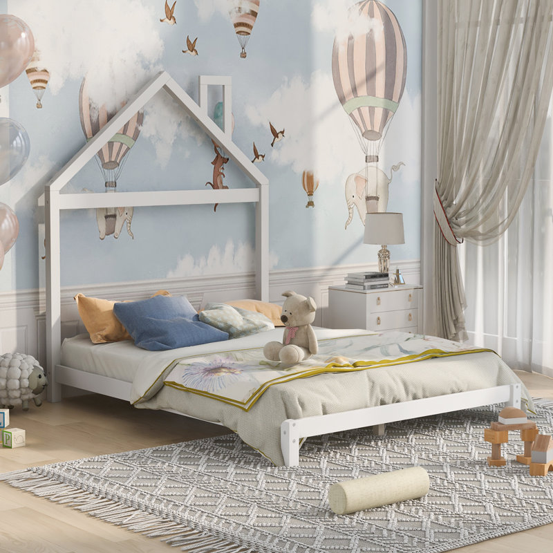 Loree Standard Bed , White, Full/Double
