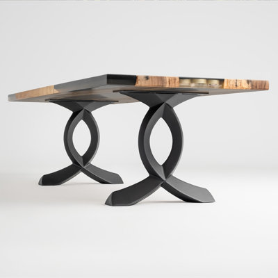 Pieds de banc en métal Curva H 16,2 po, ensemble de 2