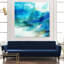 Reproduction d’art sur toile tendue « éphémères blue i » par sisjaspe a-881108275