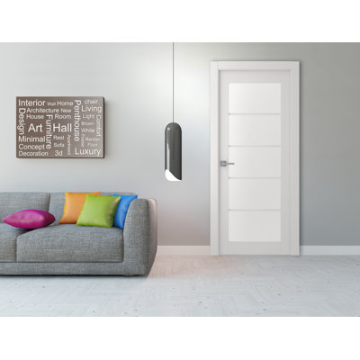 Smart Pro 5-Lite DIY-Friendly Manufactured Wood and Glass Single Prehung Interior Door