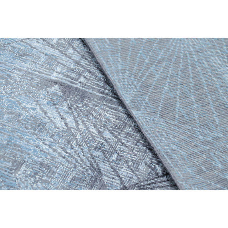 Rug & Kilim’S Contemporary Geometric Rug In Blue And Gray