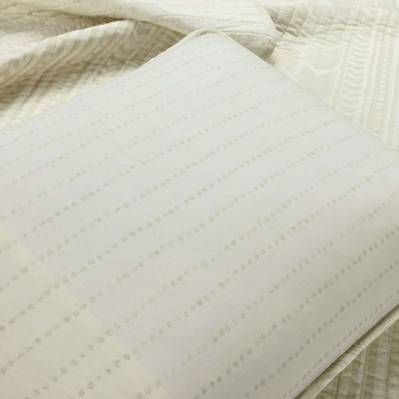 Ivory Full Cotton Reversible Quilt and Sham Set