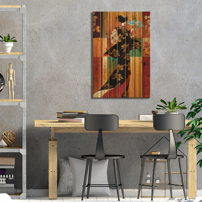 «Sakura On Wood» par Keith Mallett, H 26 po x l 18 po x P 1,5 po