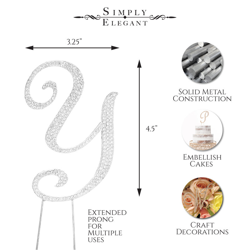 Surmatelas à gâteau "y" rhinestone, Argent