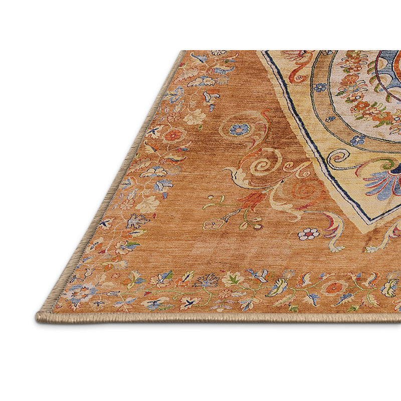 Tapis 100% moderne de style Mid-Century 2267 lavable à la machine, Rectangle 4 pi x 6 pi