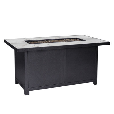 Capri Rectangle Iron Propane and Natural Gas Fire Pit Table
