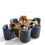 Chaises de salle à manger rembourrées avec roulettes cachées Modern Barrel-249305380
