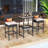 Wicker Table With Ice Bucket  Patio High Top Rattan Pub Table  Outside Tall Dining Table For Outside Deck Porch Balcony Poolside-247547976