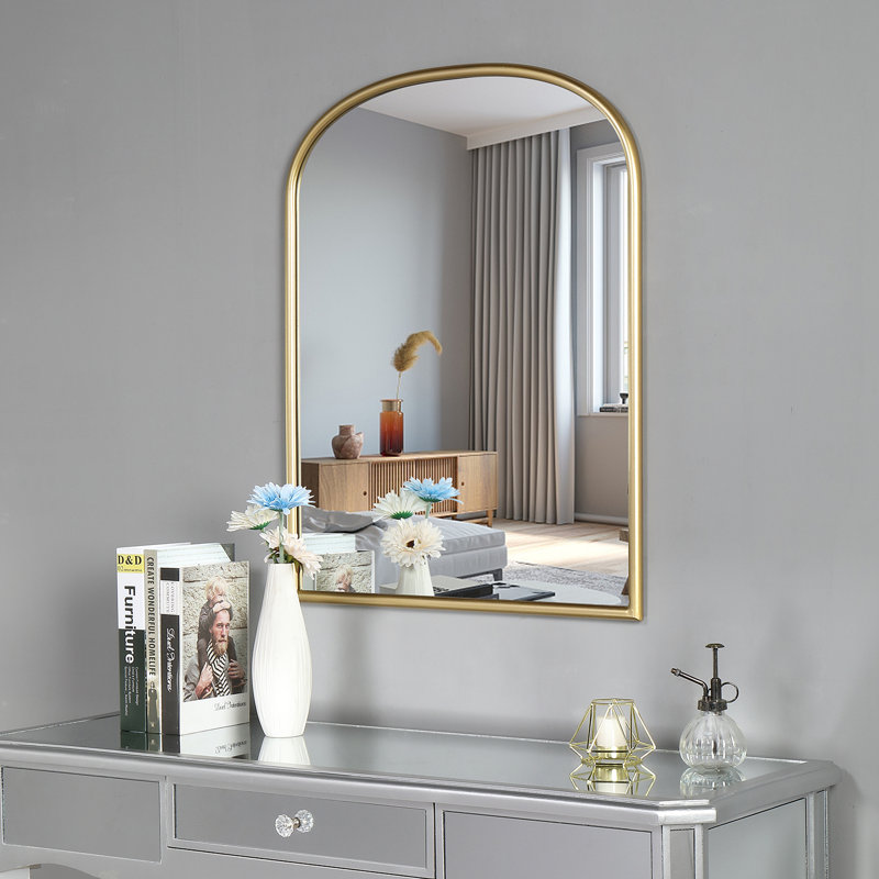 Miroir de salle de bain Bhavith, Or, 30,75 po x 24 po