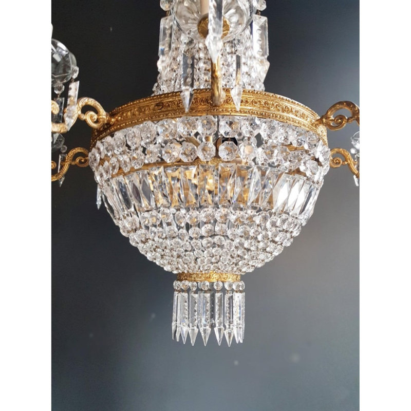 Lustre suspendu Montgolfier, Laiton, Gelé, 40" Diameter x 43" Height