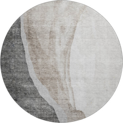 Premium Machine Washable Prisco Charcoal Rug