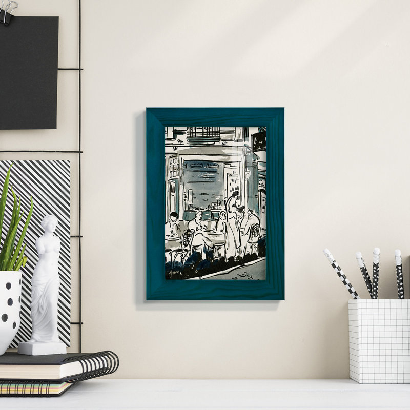 Aucoin De Larue III " Aucoin De Larue III ", 7" H x 5" W x 1" D, Blue Framed