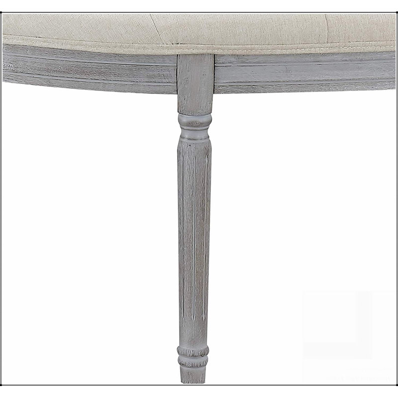 Banc rembourré capitonné beige clair Coastal