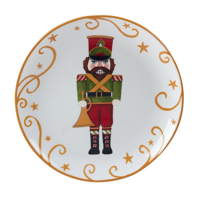 10 Red Christmas Nutcracker Plates Traditional Festive 