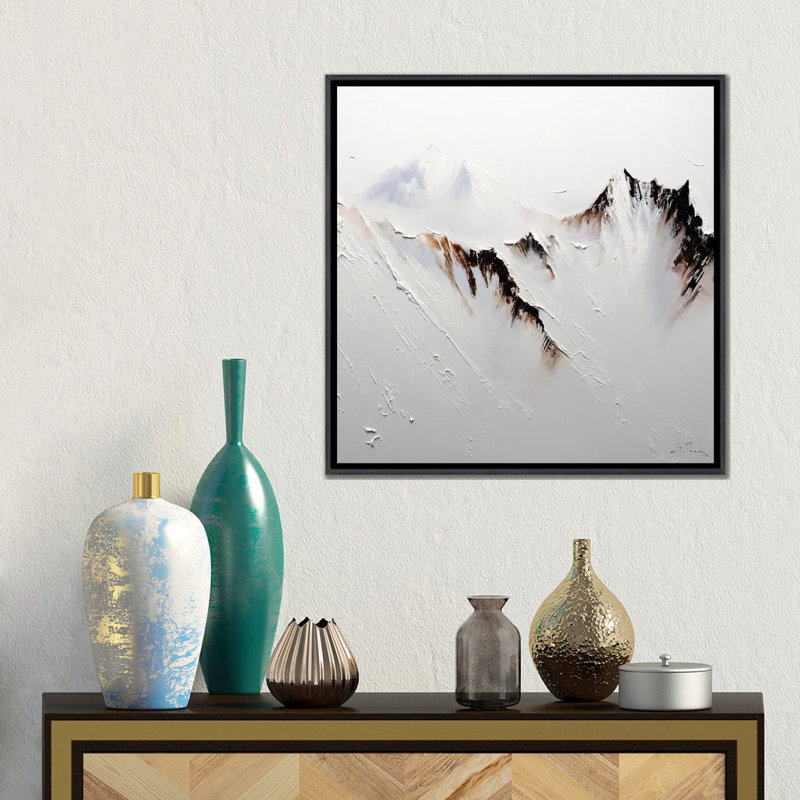 Crowned In Snow, 18" H x 18" W x 1.5" D, Distressed Black Floater Framed Canvas