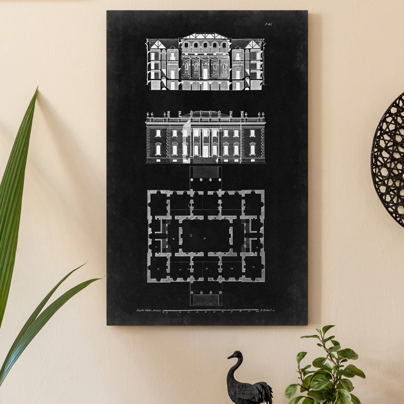 «Graphic Building & Plan VI», reproduction sur toile tendue, H 20 po x l 16 po x P 1 po
