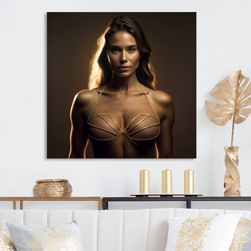 Intimité intime II - Décoration murale femme sensuelle en métal, H 16 po x l 16 po x P 1 po