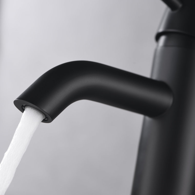Robinet de lavabo de salle de bain à vasque courte à fixation sur le comptoir Euro Collection - Noir mat, Noir mat