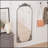 Elegant Arched Full Body Mirror with Vintage Carved Applique, Ideal for Home Decor and Space Enhancement.-356655334