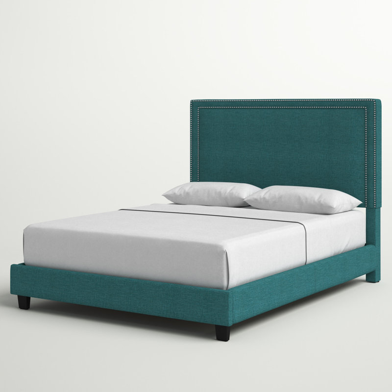 Sexton Upholstered Platform Bed, Natural Chenille, Queen