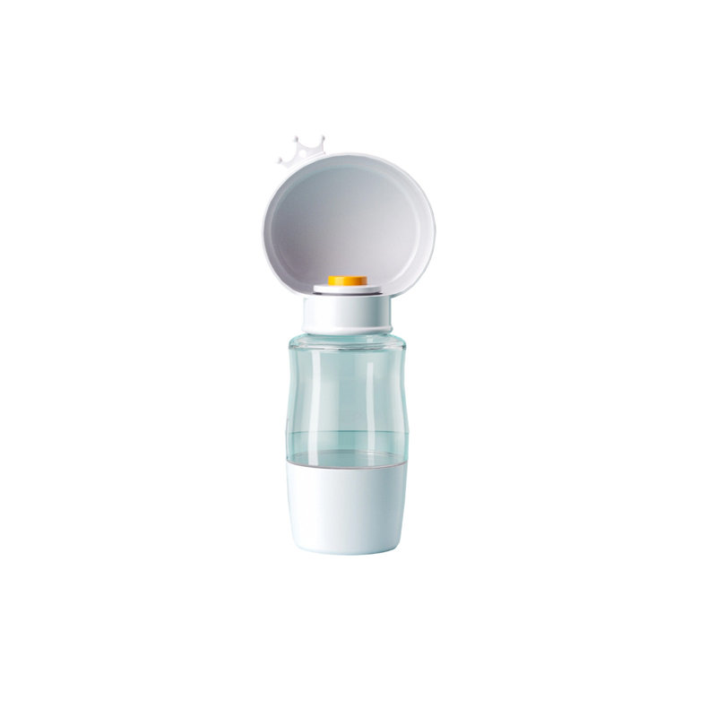 Gobelet portatif pour animal de compagnie pour usage extérieur, combine gobelet d'eau et gobelet alimentaire, 9,84 x 3,15 po, gris