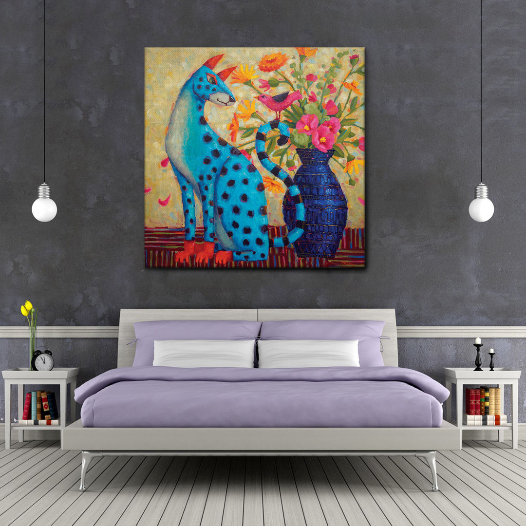 Acrylbild Il Leopardo Azzurro von Cindy Revell