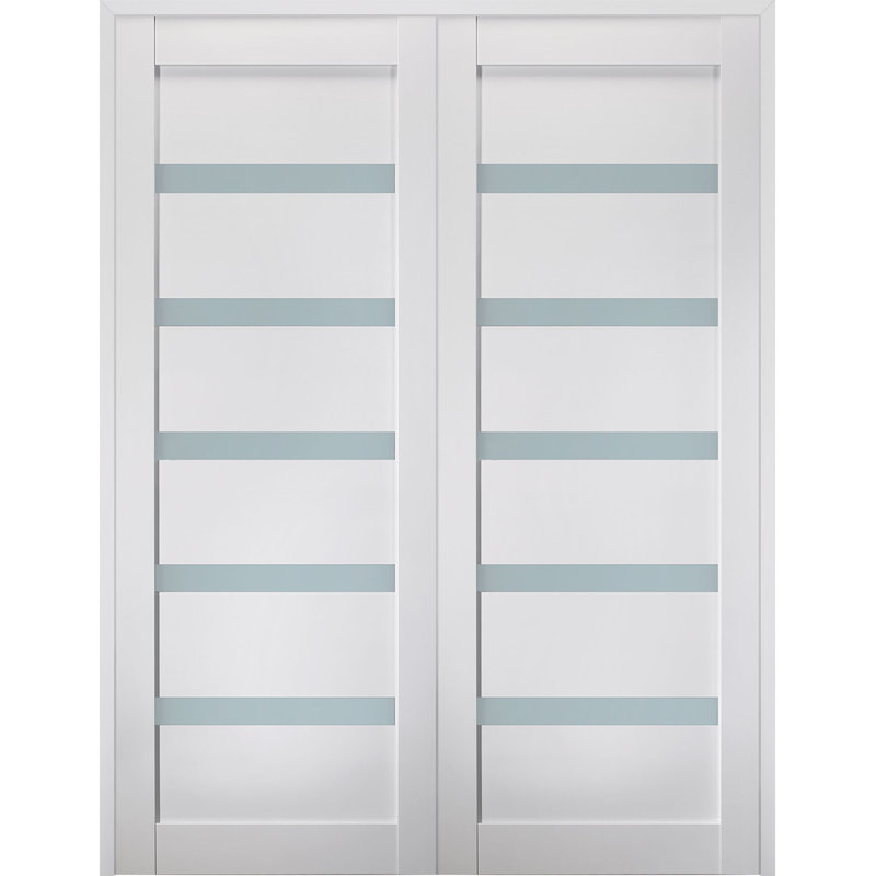 Porte à panneaux Leora, Blanc noble, Réversible, 35,5 po x 79,37 po