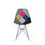 Fauteuils de café bohémiens colorés, structure en fer et sièges rembourrés de siège 2 pièces, dossier confortable à motif géométrique