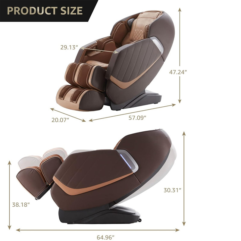 Fauteuil de massage Zero Gravity, Brun