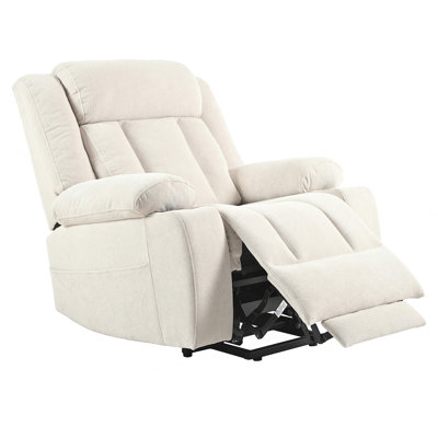 Power Lift Recliner Chair For Elderly, Extended Footrest, Classic Single Sofa With Cup Holders And Side Pockets by Red Barrel Studio