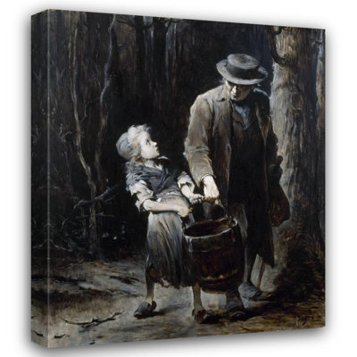 "Jean Valjean and Cosette" by  Henri-Jules-Jean Geoffroy - Gallery Wrap Canvas Wall Art