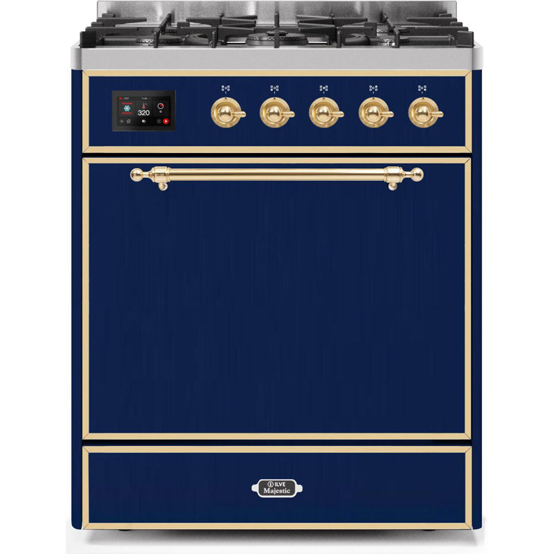 Majestic II 30" 4 cu.ft. Freestanding Dual Fuel with Convection Oven, Liquid Propane, Matte Graphite/Copper