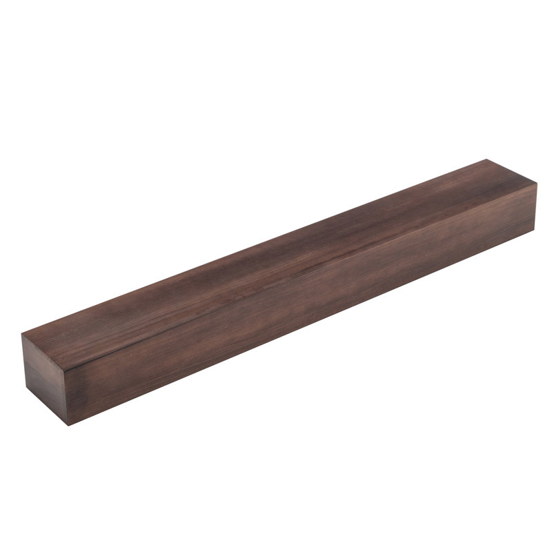 Tablette flottante murale en bois de pin massif 8 po, 60", Brun