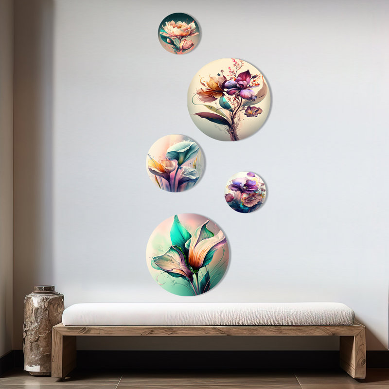 Décoration murale en métal Lys multicolores I - fleurs de lis Calla