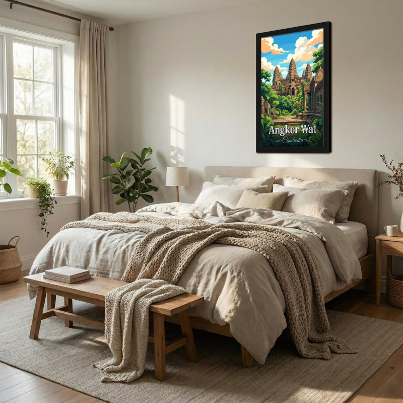 «Scenic & Cityscapes Angkor Wat Temple Landscape», reproduction d'art, H 24 po x l 16 po