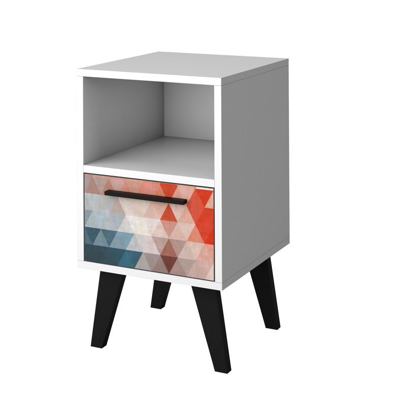 Gorby 13'' W Nightstand, Red/Blue