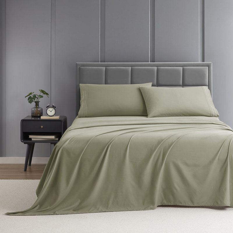  Ensemble de draps hypoallergéniques à double brossage 1800 Series, Ensemble de draps pour très grand lit avec 2 taie