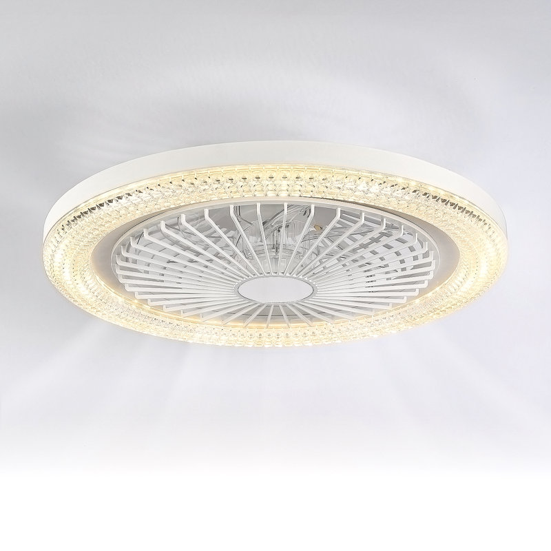 Kaben Flush Mount Ceiling Fan with LED Light and Remote Control, Warm/White LED