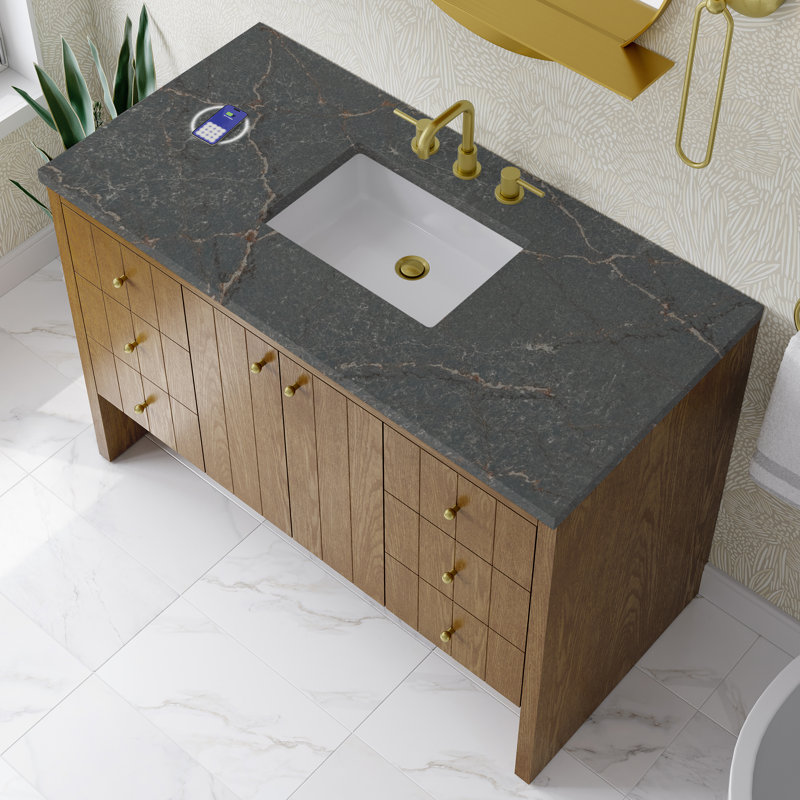 Hudson 48" W Single Vanity, Parisien Bleu Silestone