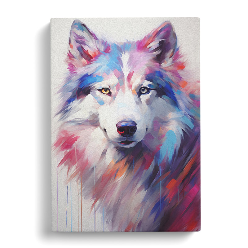 Husky Gestural No.3 - Wrapped Canvas, 50cm H x 35cm W x 3cm D