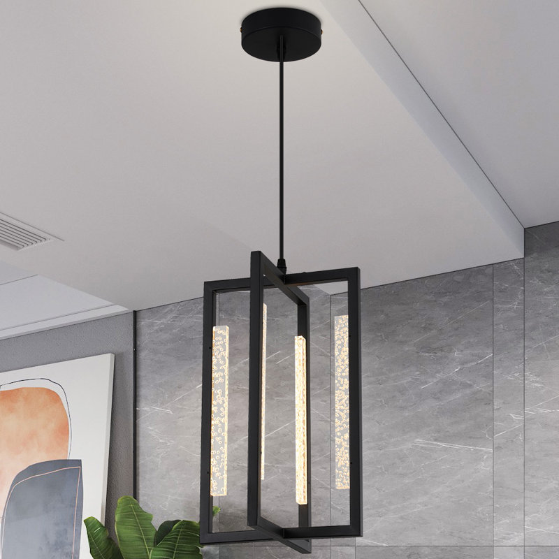 Siloam 4 - Light Square/Rectangle LED Pendant, Black