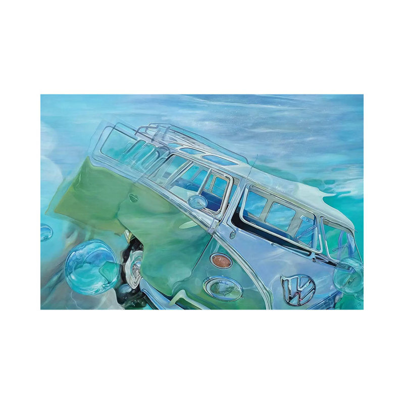 Impression « trip op » par Marcello Petisci, H 8 po x l 12 po x P 0,75 po, Toile tendue, Pas de tapis