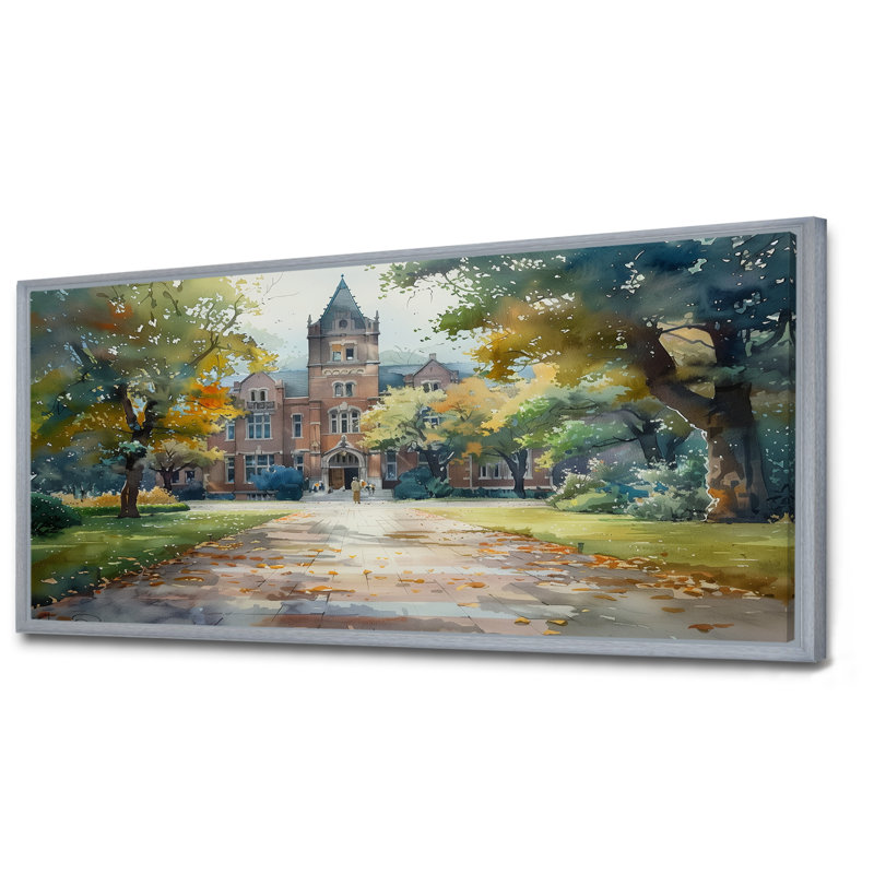 Décoration murale verte et grise College Center - bâtiments collégiaux et universitaires, H 28 po x l 60 po