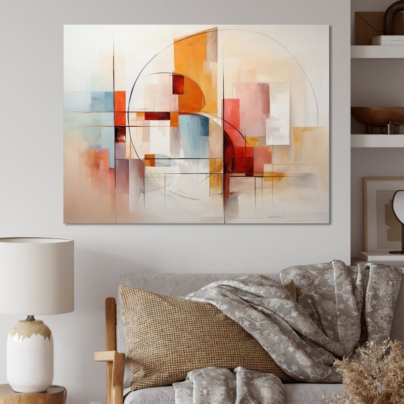 Jamas, paysage abstrait entrelacé, H 12 po x l 20 po x P 1 po, Toile tendue