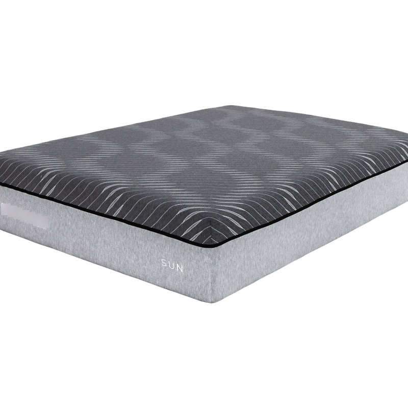 Matelas de 14 po très grand, gris, mousse à mémoire de forme, ressorts ensachés, couches de mousse, matelas roulé et facile à installer